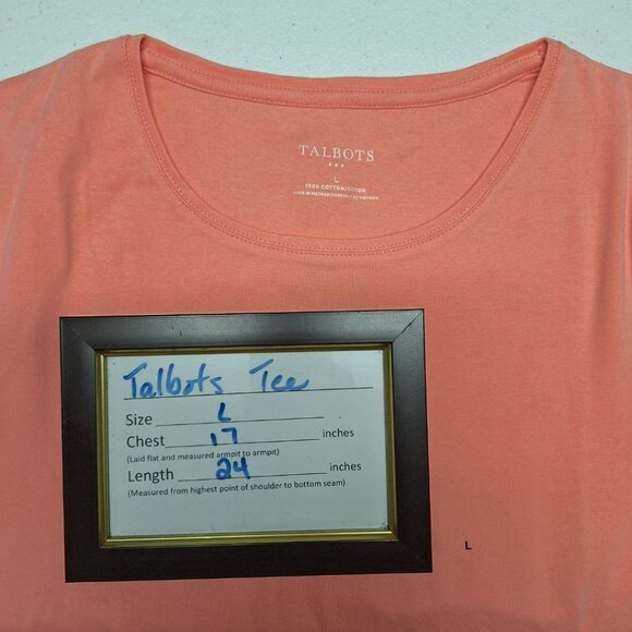 Talbots Tee Shirt Basic Pink Short Sleeve Womens Large - Picture 5 of 7